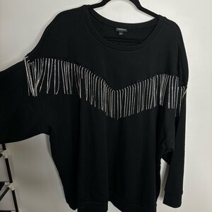 Torrid Black Bedazzle Crewneck